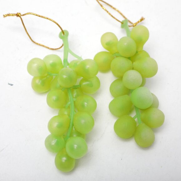 Artificial Mini Grape Clusters Green Rubber Ornament Holiday Fall Tree Wreath x2 - Picture 3 of 6